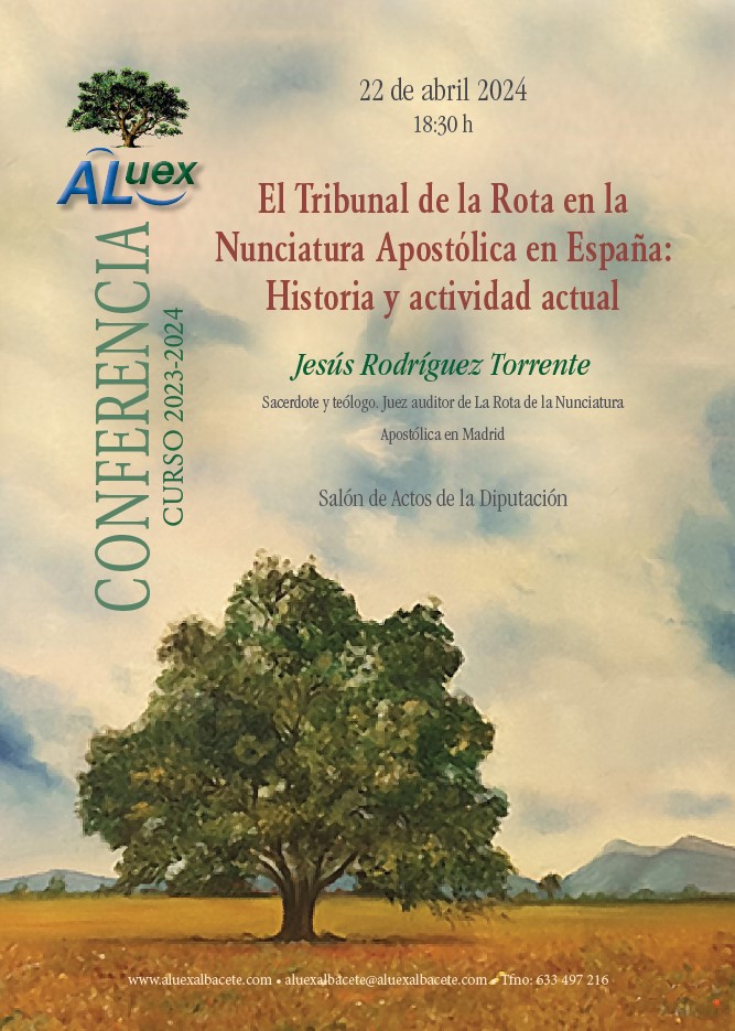 cartel conferencia aluex tribunal de la rota