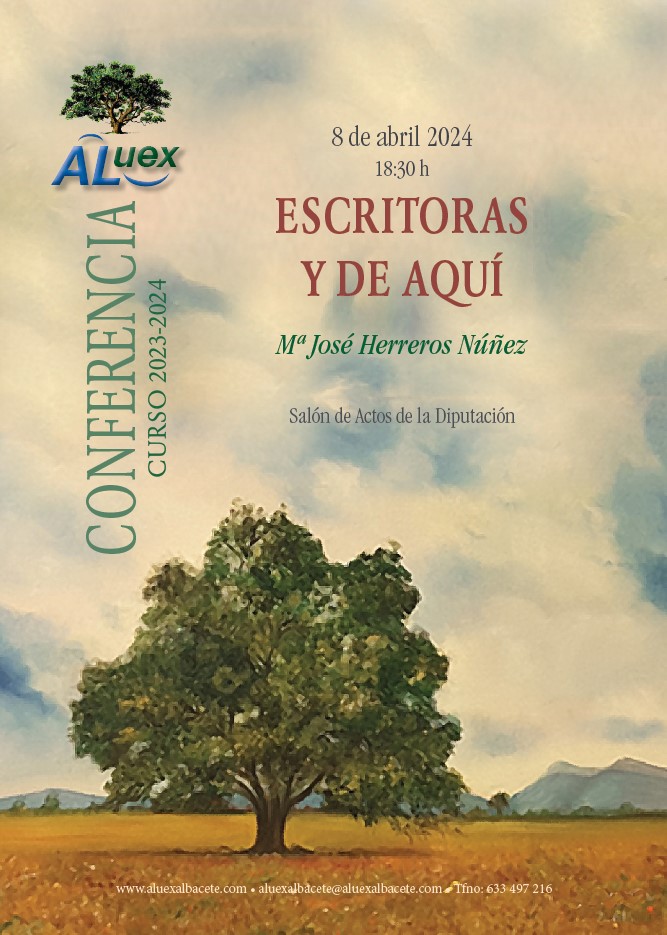 cartel conferencia aluex escritoras y de aquí