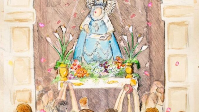 ‘Emocion-a-tu-llegada-de-Ruben-Almansa-ganador-del-cartel-de-la-Virgen-de-los-Remedios