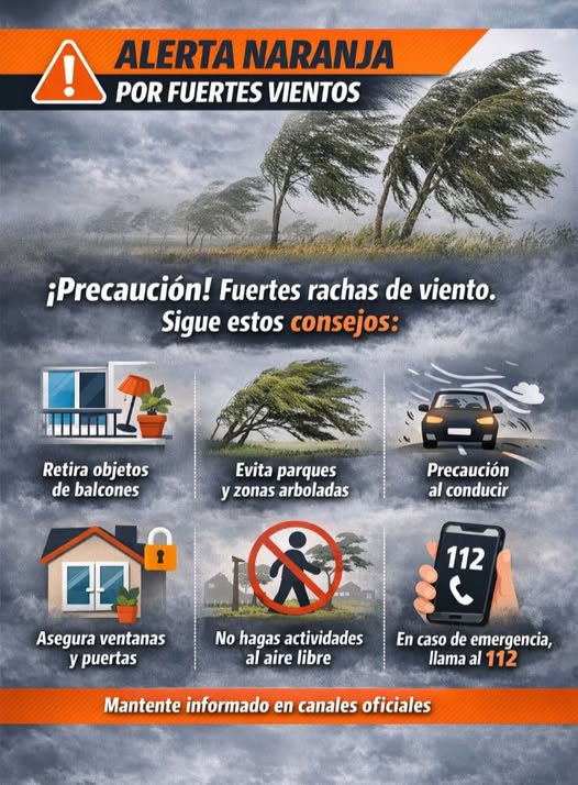 🚨 ALERTA NARANJA por fuertes vientos - El Foco de Albacete